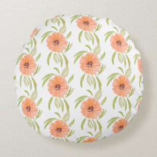 Coussins Ronds Fleurs de prairie aquarelle Fleur sauvage