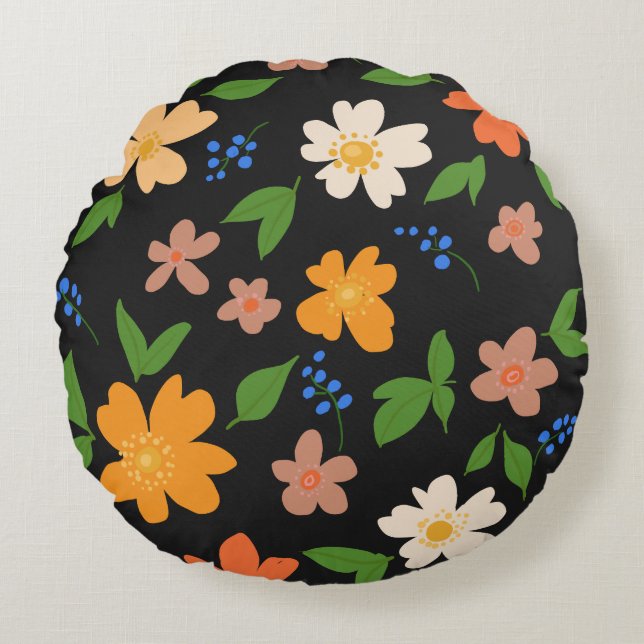Coussins Ronds Fleurs de printemps (Devant)