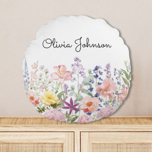 Coussins Ronds Fleurs Jardin Floral Personnalisé Coloré Jolies