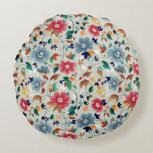 Coussins Ronds Fleurs motif transparent