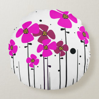 Coussins Ronds Fleurs roses