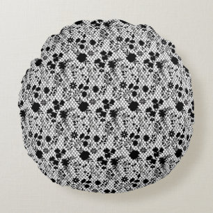 Coussins Ronds Fleurs sur net 01.wx4 Blanc BG