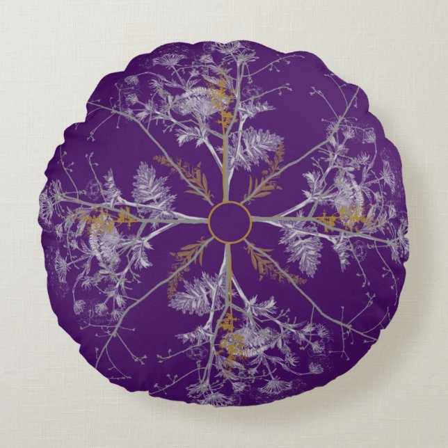 Coussins Ronds Flocon de neige fait d'arbre (Devant)