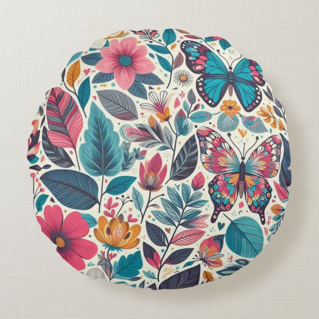 Coussins Ronds Floral (Devant)