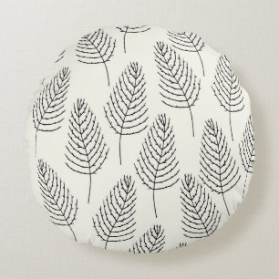 Coussins Ronds Floral naturel : Vintage blanc Abstrait