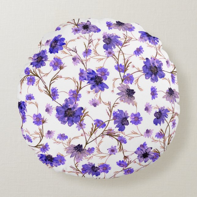 Coussins Ronds Floral sans couture motif avec fleurs marigold (Devant)