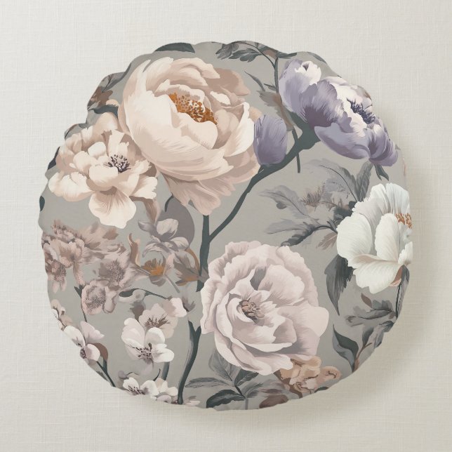 Coussins Ronds Floral Throw Pillow (Devant)