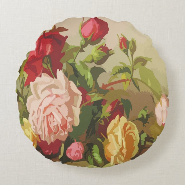 Coussins Ronds Floral vintage (Devant)