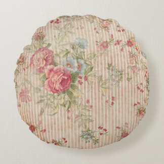 Coussins Ronds Floral vintage et rayures
