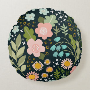 Coussins Ronds Flore Délicieuse : Beauté Vintage sans couture.