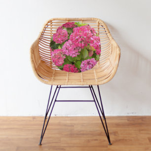 Coussins Ronds Flore rose d'Hydrangée
