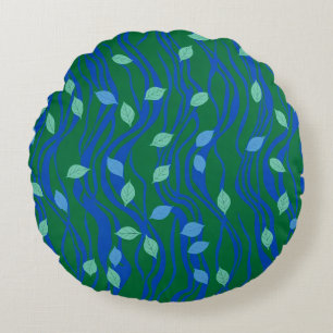 Coussins Ronds Flux Élémentaire Émeraude Vert Bleu Cobalt avec Fe