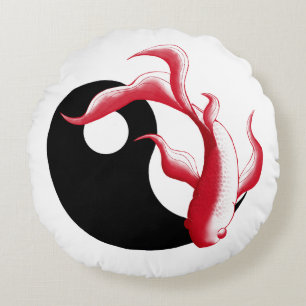 Coussins Ronds Flux martial abstrait YinYang Autocollant d'art ma