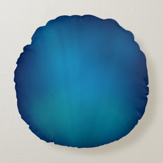 Coussins Ronds Flux sous-marin bleu profond (Devant)