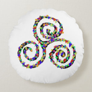 Coussins Ronds Force de Triskelion celtique