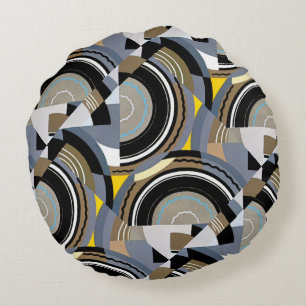 Coussins Ronds Formes géométriques Art Déco Pochoir Jazz vintage