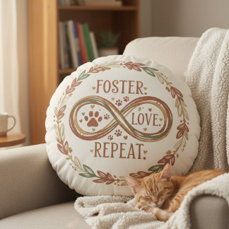 Coussins Ronds Foster Love Répéter pour Animaux
