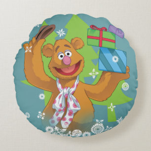 Coussins Ronds Fozzy l'ours  Joyeuses fêtes