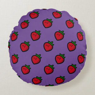 Coussins Ronds Fraises de Cartoon Rouge mignonne pour les végét