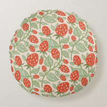 Fraises rouges et feuilles verts motif