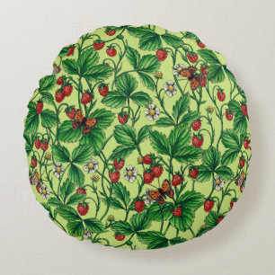 Coussins Ronds Fraises sauvages sur miellerie