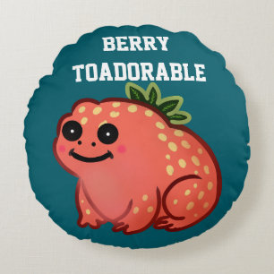 Coussins Ronds Fraises Toadorable Grenouille personnalisée