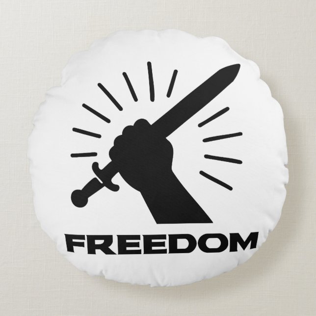 Coussins Ronds freedom sword graphic (Devant)