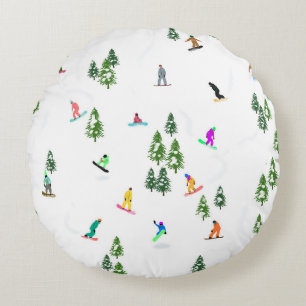 Coussins Ronds Freeride Snowboarder Illustration de snowboard