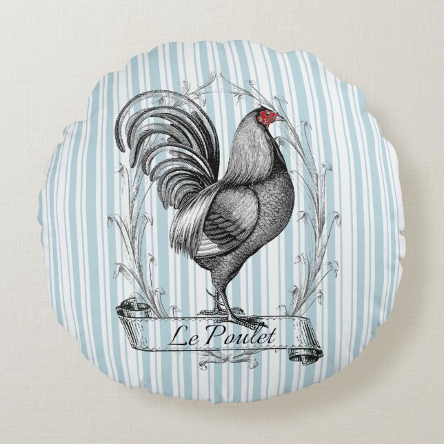 Coussins Ronds French Rooster Le Poulet (Devant)