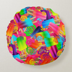 Coussins Ronds Frottis À PÂSSELLE CKC, FEU À FLÈCHE RONDE ROSE