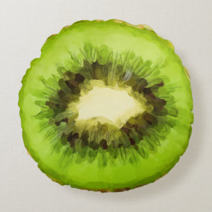 Coussins Ronds Fruit Kiwi vert