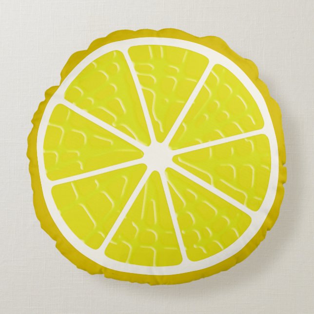 Coussins Ronds Fruit stylisé citron (Devant)
