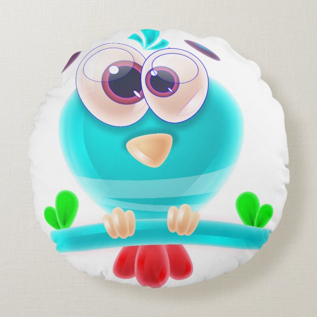 Coussins Ronds Funky Birdie Round Pillow (Devant)