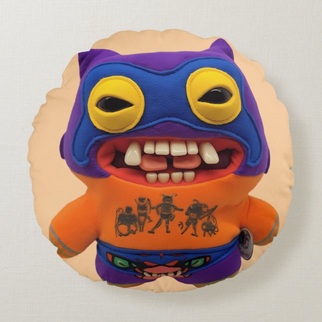 Coussins Ronds Funky Fugglers Wrestler Quirky Monster (Devant)