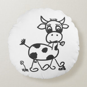 Coussins Ronds Funny Little Cow