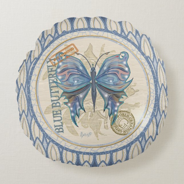 Coussins Ronds G Bureau de création libellule (Devant)