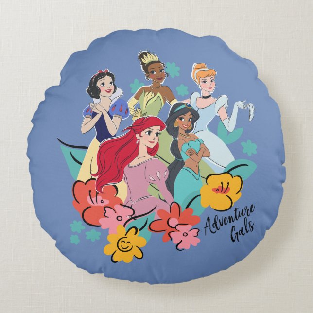 Coussins Ronds Gals d'aventure Disney Princess (Devant)