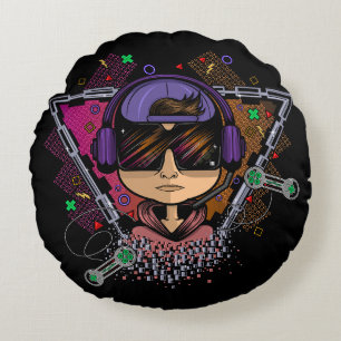 Coussins Ronds Gamer Boy