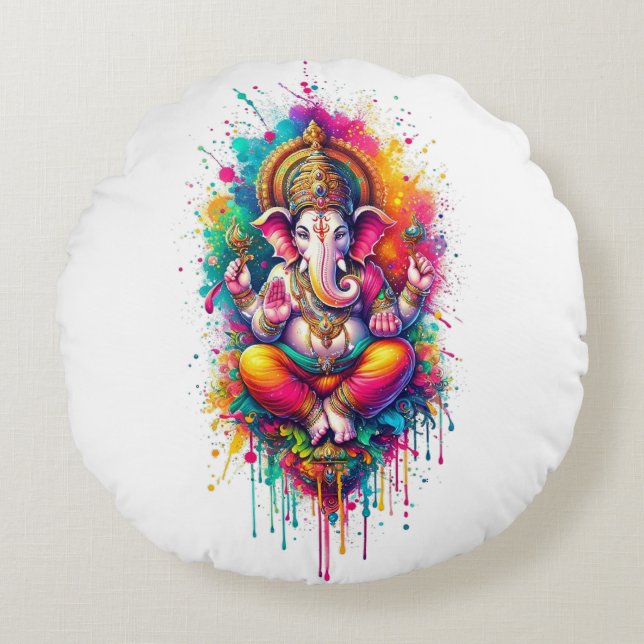 Coussins Ronds Ganesha 2 (Devant)