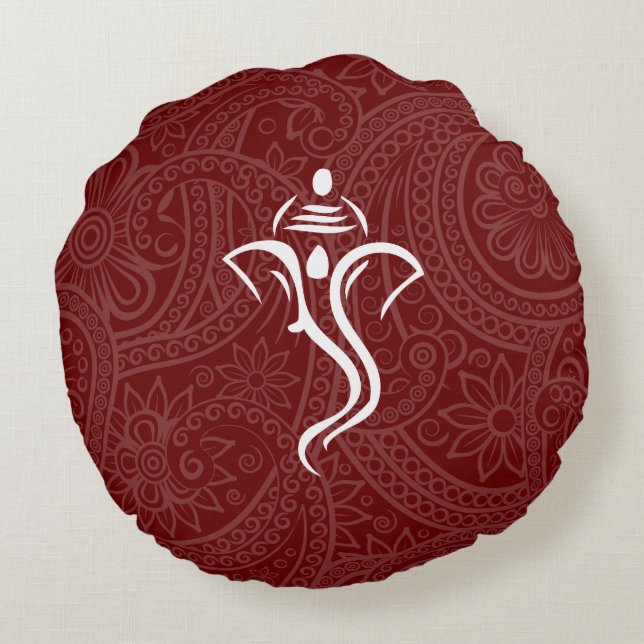 Coussins ronds Ganesha personnalisés (Dos)