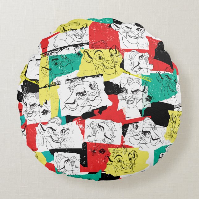 Coussins Ronds Garde de Lion| Motif des expressions Kion (Devant)