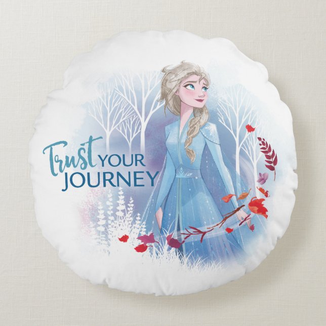 Coussins Ronds Gelée 2 : Elsa| Faites confiance à votre voyage (Devant)