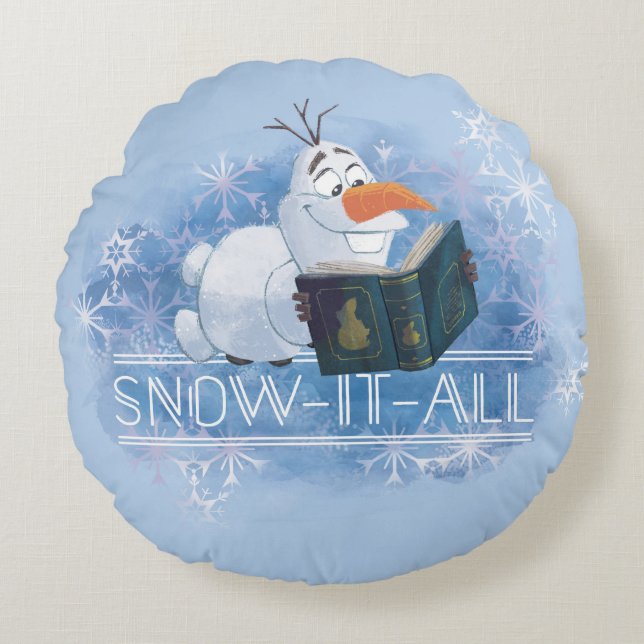 Coussins Ronds Gelée 2 : Olaf| La neige en tous genres (Devant)