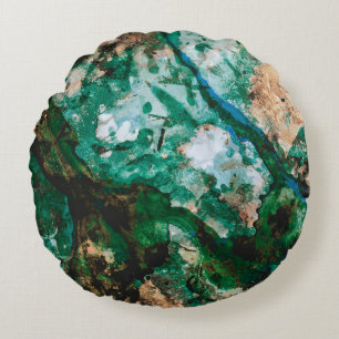 Coussins Ronds Géode cristal vert Moss Agate Abstrait