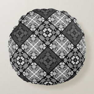 Coussins Ronds Géométri abstrait sans à damiers