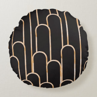Coussins Ronds Géométrie Art Déco : Papier peint or Aquarelle