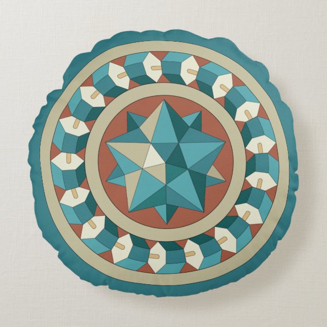 Coussins Ronds Géométrie sacrée (Devant)