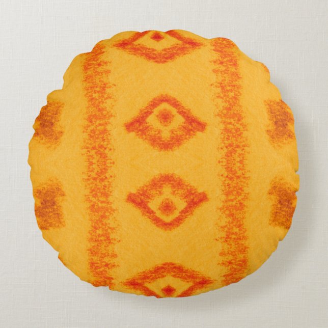 Coussins Ronds Géométrique Stylé Bleu et Vert Ethinc Motif De (Devant)