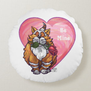 Coussins Ronds Ginger Cat Saint-Valentin