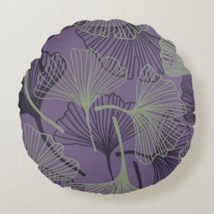 Coussins Ronds Gingko biloba motif sans soudure. VINTAGE ABSTRAIT